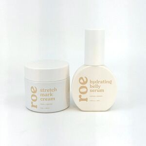 Roe Wellness Stretch Mark Cream & Hydrating Belly Serum Skincare Set 2pc Bundle